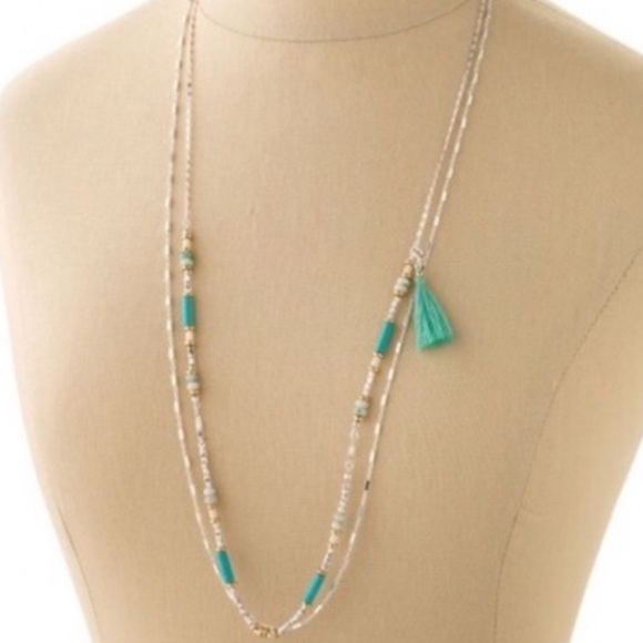 Stella & Dot Costa Necklace Turquoise tassel - Picture 5 of 14